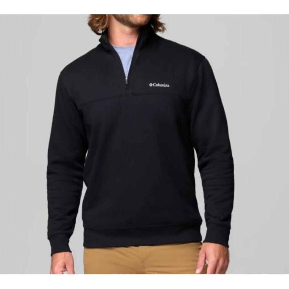 Columbia Mens 2XL Hart Mountain II Black Half Zip Sweater Pullover Outdoors